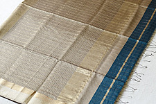 Pavitra . पवित्रा | Handloom Maheshwari Silk Saree ~ Teal Blue