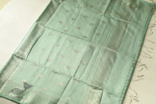 Pavitra . पवित्रा | Handwoven Maheshwari Saree - light green