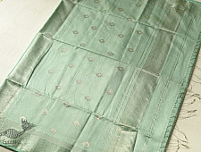 Pavitra . पवित्रा | Handwoven Maheshwari Saree - light green