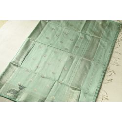 Pavitra . पवित्रा | Handwoven Maheshwari Saree - light green