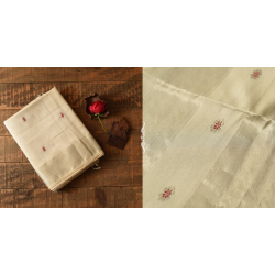 Pavitra . पवित्रा | Handwoven Maheshwari Saree Butta - Off White