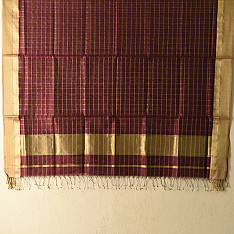 Rekha | Maheshwari - Dress Material (Top & Dupatta) - Maroon