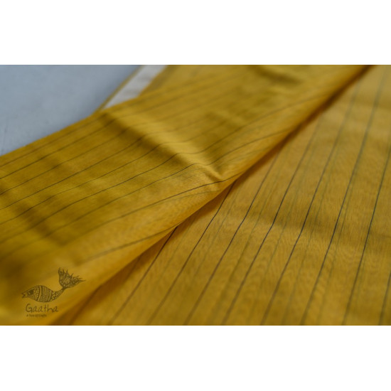 shop maheshwari cotton silk saree with zari border - light yellow