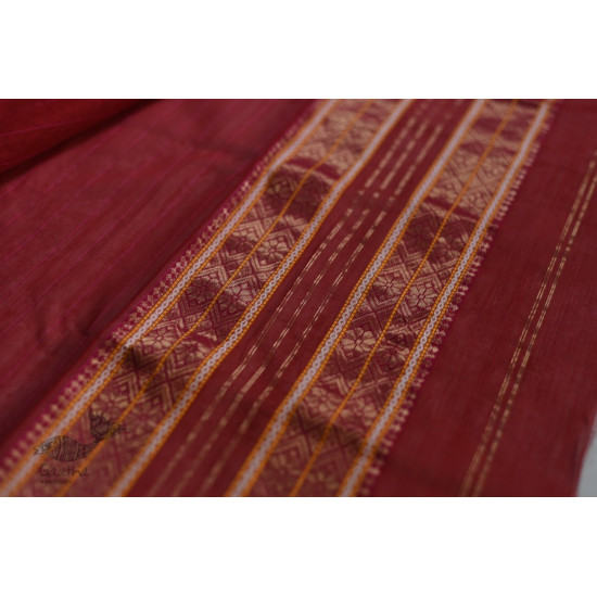 shop maheshwari cotton silk red saree with zari border