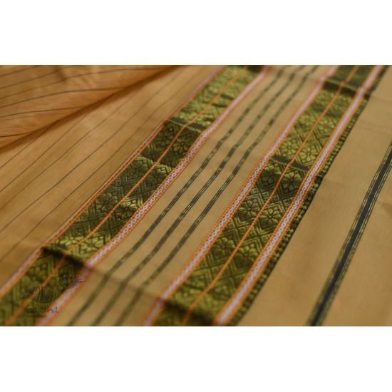 shop maheshwari cotton silk saree with zari border - light yellow