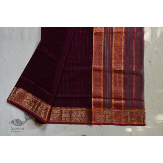 shop maheshwari cotton silk violate color saree with zari border