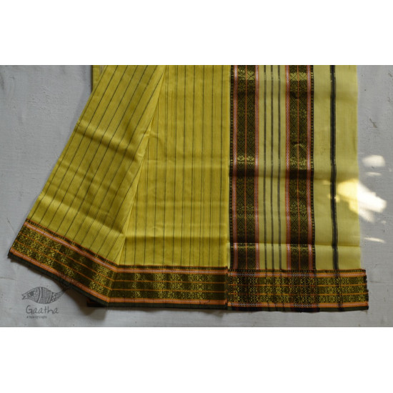 shop maheshwari cotton silk light yellow color saree with zari border