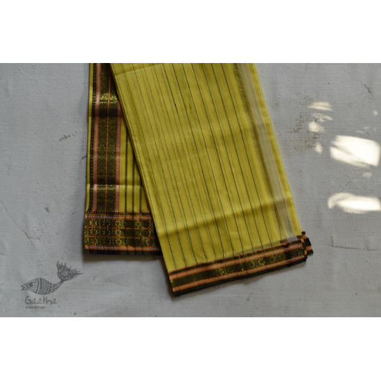 shop maheshwari cotton silk light yellow color saree with zari border