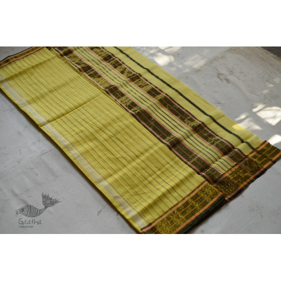 shop maheshwari cotton silk light yellow color saree with zari border