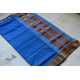 shop maheshwari cotton silk blue saree with zari border