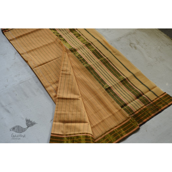 shop maheshwari cotton silk saree with zari border - light yellow