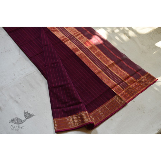 shop maheshwari cotton silk violate color saree with zari border