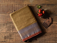 Pavitra . पवित्रा | Handloom Maheshwari Silk & Allover Zari Saree (Zari Brocade)