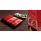 shop maheshwari cotton silk red saree with zari border