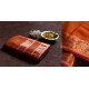 shop maheshwari cotton silk rust color saree with zari border