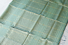 Pavitra . पवित्रा | Handloom Maheshwari Silk Saree ~ Green & Blue Dhoop Chhaon