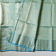 buy Handloom Maheshwari Silk Saree ~ Green & Blue Dhoop Chhaon