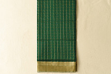 Rekha | Maheshwari Cotton + Silk Dress Material (Top & Dupatta) - Green