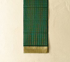 Rekha | Maheshwari Cotton + Silk Dress Material (Top & Dupatta) - Green