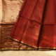 buy Handwoven Maheshwari Silk & Zari Saree ~ Brown