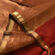 buy Handwoven Maheshwari Silk & Zari Saree ~ Brown