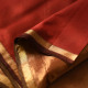 buy Handwoven Maheshwari Silk & Zari Saree ~ Brown