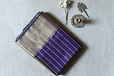 Pavitra . पवित्रा | Handloom Maheshwari Silk Violet Saree