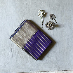 Pavitra . पवित्रा | Handloom Maheshwari Silk Violet Saree