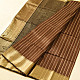 buy Handloom Maheshwari Silk Brown Saree With Black Pallu