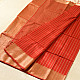 Black Handloom Maheshwari Silk Red Saree With Golden Zari Stripes
