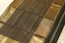 Pavitra . पवित्रा | Handloom Maheshwari Silk Dark Green Saree ~ Zari Stripes