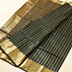 buy Handloom Maheshwari Silk Dark Green Saree ~ Zari Stripes