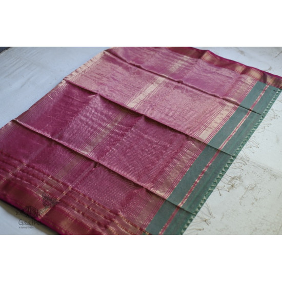 Handloom maheshwari light green silk saree