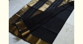 maheshwari handwoven silk black saree with zari border