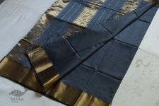 Maheshwari Silk Saree (Grey) ~ 11