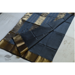 Maheshwari Silk Saree (Grey) ~ 11