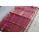 maheshwari handwoven silk white saree with pink border