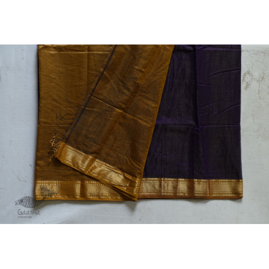 maheshwari handwoven silk violet color saree