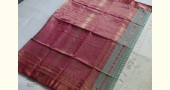 maheshwari handwoven silk sea green saree with pink pallu