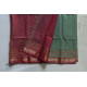 maheshwari handwoven silk sea green saree with pink pallu