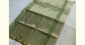 maheshwari handwoven silk light green saree with zari border