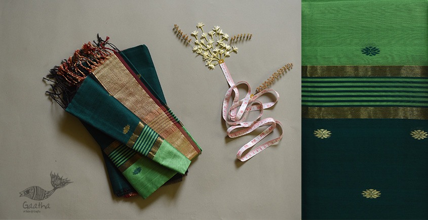 Hand Block Printed Maheshwari Silk / Cotton Dress Material -FRSBCMHDMS –  Weavesmart