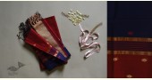 shop Blue & Red handwoven maheshwari silk material - dress and dupatta set fabric