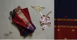 Shyamali ❢ Maheshwari Silk Dress Material With Dupatta - Blue & Red