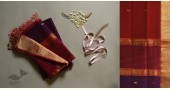 shop Brick Red & Purple handwoven maheshwari silk material - dress and dupatta set fabric