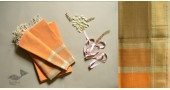 shop  Grey & Orange handwoven maheshwari silk material - dress and dupatta set fabric