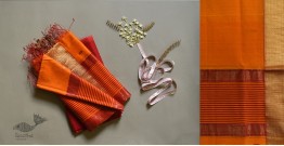 Shyamali ❢ Maheshwari Silk Dress Material With Dupatta - Yellow & Red
