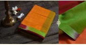 maheshwari handwoven silk orange saree 