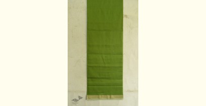 Shyamali ❢ Maheshwari Silk Dress Material With Dupatta green & Off White