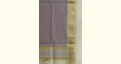 shop Off White & Purple handwoven maheshwari silk material - dress and dupatta set fabric